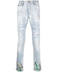 Philipp Plein Paint Splatter Straight Jeans
