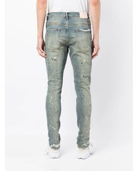 purple brand Paint Splattered Distressed Jeans