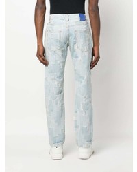Marcelo Burlon County of Milan Patchwork Design Ripped Detail Jeans