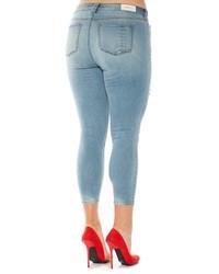 Plus Size Slink Jeans Ripped Stretch Ankle Skinny Jeans