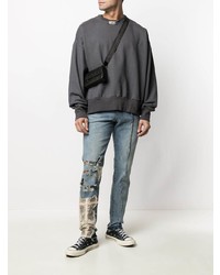 VAL KRISTOPHE R Eroded Distressed Denim Jeans