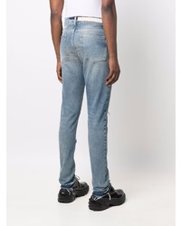 VAL KRISTOPHE R Eroded Frayed Slim Fit Jeans