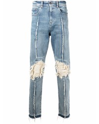 VAL KRISTOPHE R Piped Trim Distress Jeans