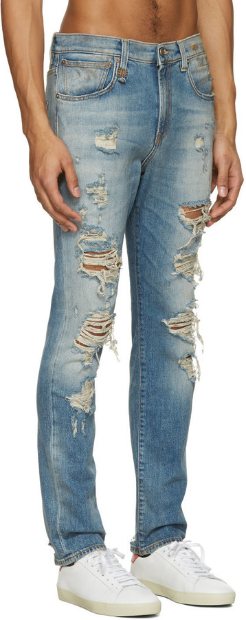 R 13 R13 Blue Distressed Skate Jeans 495 SSENSE Lookastic