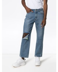 MAISON KITSUNÉ Raw Denim Distressed Jeans