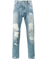 Palm Angels Regular Fit Ripped Jeans