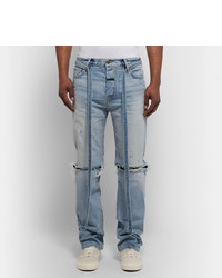 Fear Of God Relaxed Fit Belted Distressed Selvedge Denim Jeans