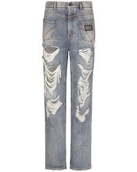 Dolce & Gabbana Ribbed Detail Inverted Jeans