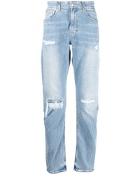 Calvin Klein Ripped Detail Straight Leg Jeans