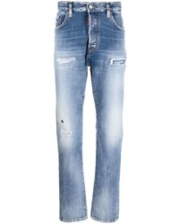 DSQUARED2 Ripped Detail Straight Leg Jeans