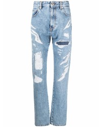 Just Cavalli Ripped Detailed Straight Leg Jeans