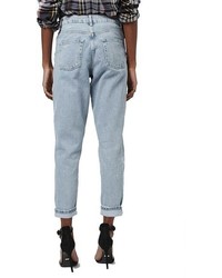 Topshop Ripped High Rise Mom Jeans