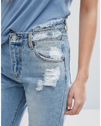 Pull&Bear Ripped Knee Mom Jeans