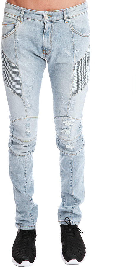 balmain ripped jeans