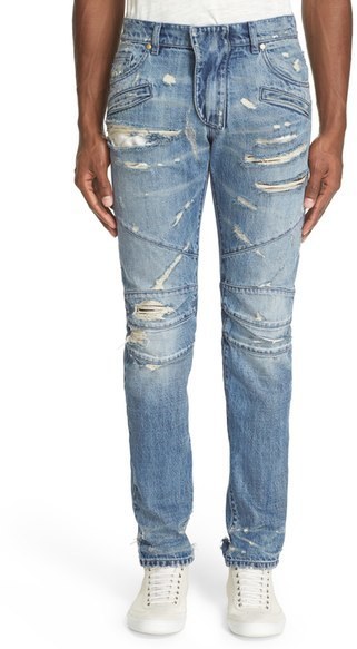 ripped balmain jeans