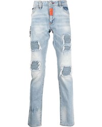 Philipp Plein Ripped Slim Cut Jeans