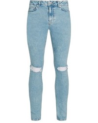 Topman Ripped Spray On Skinny Fit Jeans