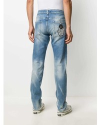 Philipp Plein Skeleton Patch Straight Jeans