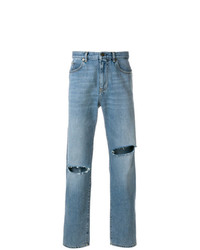 Saint Laurent Slashed Detail Jeans