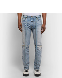 Fear Of God Slim Fit Belted Distressed Selvedge Denim Jeans, $701