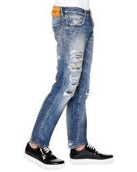 DSQUARED2 Slim Fit Destroyed Denim Jeans Medium Blue