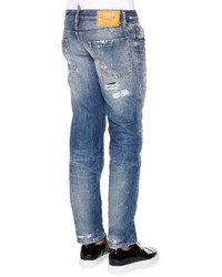 DSQUARED2 Slim Fit Destroyed Denim Jeans Medium Blue