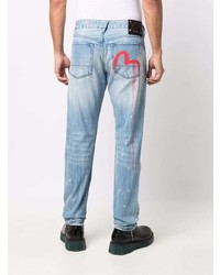 Evisu Slim Fit Ripped Jeans