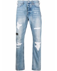 Evisu Slim Fit Ripped Jeans