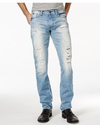 GUESS Slim Straight Fit Destroyed Jeans