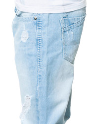 Springfield Classic Vintage Washed Denim Pants With Sand Blast Vein Washing Rip Off