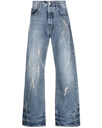 Jacquemus Stitch Detailed Wide Leg Jeans
