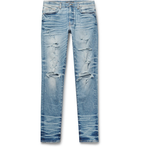 Amiri Thrasher Plus Skinny Fit Distressed Stretch Denim Jeans, $871 ...