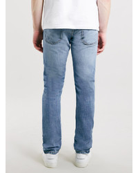 Topman Light Wash Ripped Regular Slim Fit Jeans
