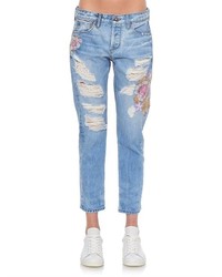 Tortoise Jeans Savanna Floral Embroidered Ripped Jeans