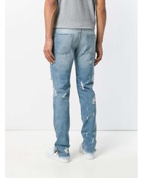 Palm Angels Track Distressed Skinny Jeans