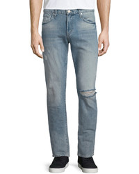 J Brand Tyler Deconstructed Slim Denim Jeans Light Blue