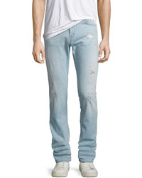 J Brand Tyler Slim Straight Distressed Jeans Dened
