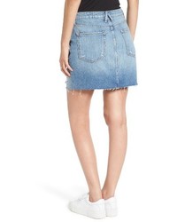 Good American Zip Front Ripped Miniskirt