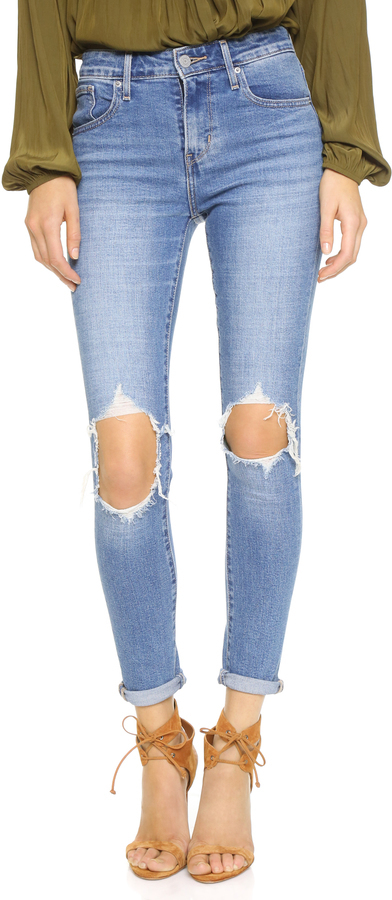 721 ripped high waist skinny jeans