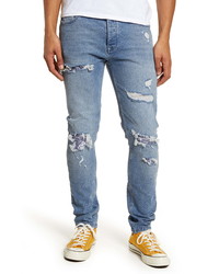 Topman Bandana Skinny Fit Stretch Jeans