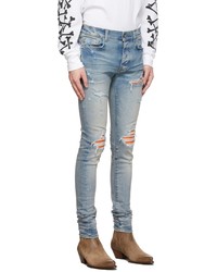 Amiri Blue Mx1 Cracked Paint Jeans