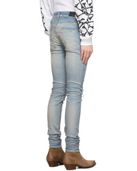 Amiri Blue Mx1 Cracked Paint Jeans