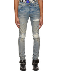 Amiri Blue Taupe Mx1 Ultra Suede Jeans