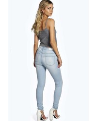 Boohoo Leah Low Rise Heavy Ripped Skinny Jeans