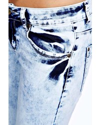 Boohoo Rosie Bleach Wash Single Rip Skinny Jeans