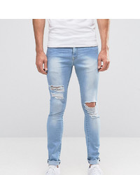 Brooklyn Supply Co. Brooklyn Supply Co Ripped Light Wash Spray On Jeans With Distressing