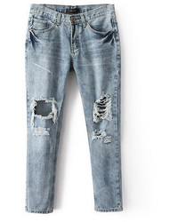 ChicNova Western Street Style Casual Slim Fit Ripped Denim Jeans