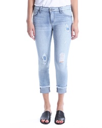 KUT from the Kloth Connie Distressed Frayed Hem Ankle Skinny Jeans