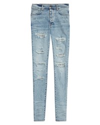 Amiri Crystal Patch Rip Repair Skinny Jeans