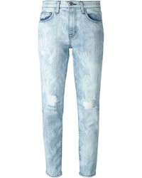 Current/Elliott Cropped Ripped Slim Jeans